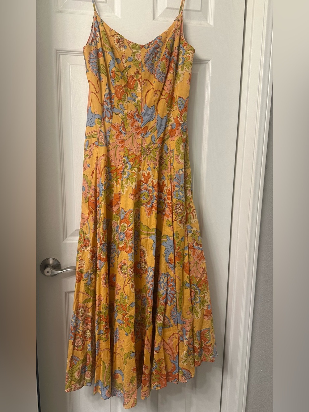 Zara Yellow Floral Midi Dress